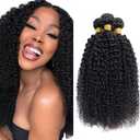 Loose Curly Bundles Human Hair Natural Black Color Peruvian Virgin Hair 3 Bundles 16 18 20 Inch Curly Bundle Soft Hair Extensions