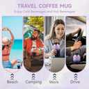 20oz Tumbler with Handle and Flip Straw Lid Double Wall Insulated Travel Coffee Mug Stainless Steel Vacuum Coffee Tumbler Cup for Hot and Cold Drinks Leak-proof&BPA-free20oz,Light purple Navy blue