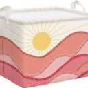 Clastyle Pink Boho Pool Towel Beach Blanket Basket Summer Sunrise Holiday Outdoor Storage Bin Rectangle Collapsible Clothes Toy Book Shelf Basket