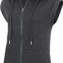 GIVON Women's Lightweight Hooded Vest Sleeveless 1/4 Zip Pullover Casual Hoodie Sweatshirt with Pockets, XL