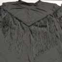 Verdusa Women's Short Sleeve Fringe Tops Tassel Trim Cowgirl Shirts Western Outfits (X-Large, Black)