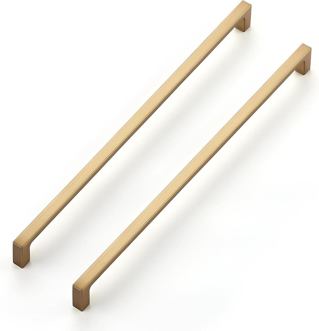 Ravinte Champagne Bronze Kitchen Square Cabinet Handles 12-3/5 Inch 10 Pack