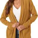 PRETTYGARDEN Long Cardigan Sweaters for Women Winter Clothing 2026 Fall Knitted Open Front Cozy Sweater with Pockets (Brown, M)