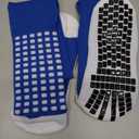 LUX Anti Slip Soccer Knee Socks,Non Slip Football/Basketball/Hockey Sports Grip Socks (Blue)