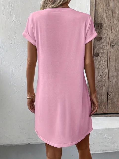 Women's Tshirt Dress Floral Cover Ups Short Sleeve Flowy Sundresses, Pink-2XL Women's Tshirt Dress Floral Cover Ups Short Sleeve Flowy Sundresses, Pink-2XL