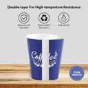 Tamone 100 Pack 12 oz Disposable Coffee Cups with Lids, Insulated Ripple Double-Walled Paper Coffee Cups for Hot Beverages, Cold/Hot Drinking To Go Coffee Cups with Lids for Parties and Travel (Grey)