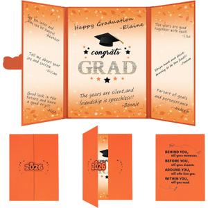 2 x Vlipoeasn 2026 Graduation Guest Book Alternative, Orange Class of 2026 Graduation Party Decorations, Graduation Signature Book for 2026 College High School, Unique Graduation Gifts for Friends
