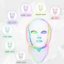 EVFOFO Red Light Therapy Mask for Face, 7 Custom Modes with 850nm Infrared & 630nm Red Light, Portable LED Face Mask Light Therapy with Timer for Home Use, White