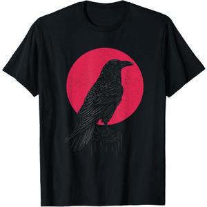 Viking Raven T Shirt Crow Witchcraft Occult Pagan Crow Lover T-Shirt