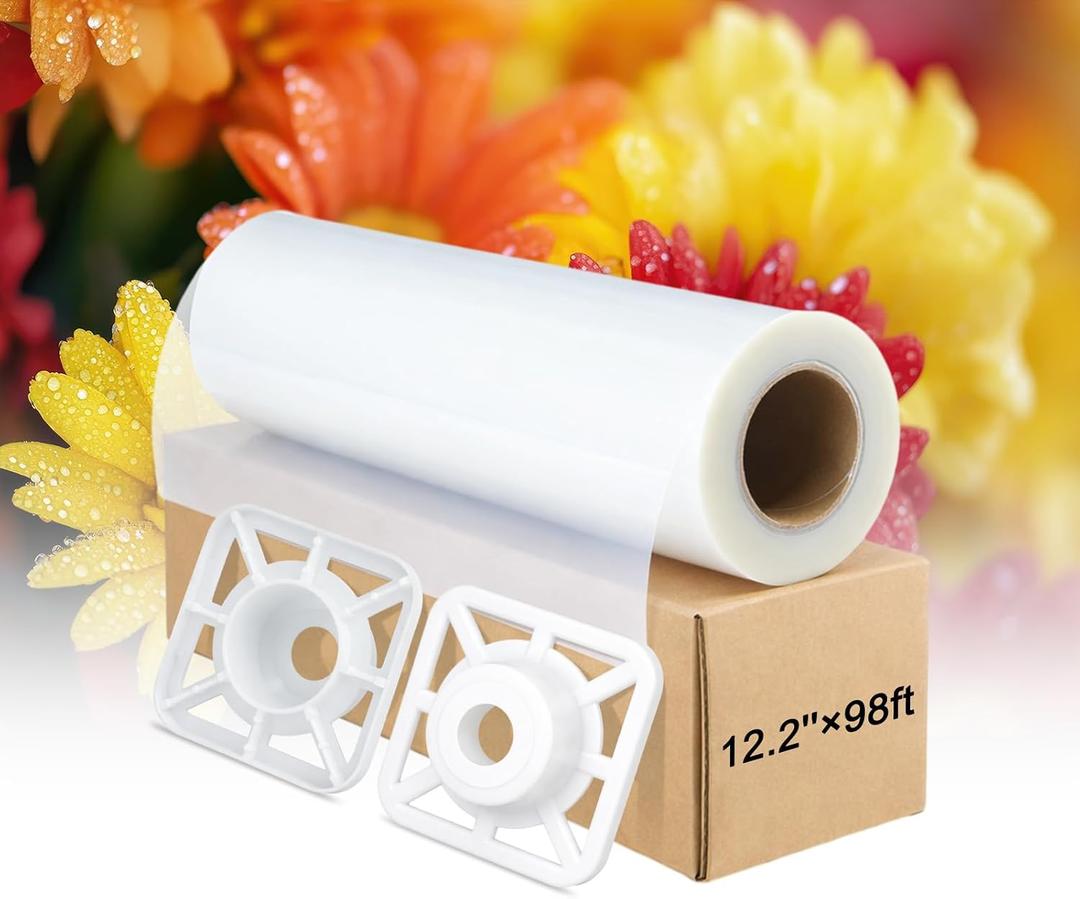Marspark 1 Roll 12.2 x 98.4 ft Transparency Film for Inkjet Printer Waterproof Inkjet Film for Silk Screen Printing Milky Transparency Roll for Printing Clear Projectors Photographic