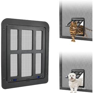 NAMSAN Cat Screen Door, Flap Opening 8.3 x 10.3 inches, Doggie Door for Screen Door, Window Cat Door Magnetic Self-Closing, Cat Door for Sliding Door, Lockable, Black