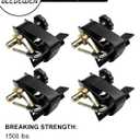 Ladder Rack Ratchet Straps with J-Hook (4 PCS), 1.4" Black Square Tube Mount, 1.5" Wide x 7.5' Long Black Retractable Ratchet Tie Down Strap Roof Rack, 500 lbs Load Heavy Duty, Cargo Buckle Lock Strap