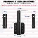 Dock Side Flag Pole Holder, Heavy Duty 9-Gauge Steel Flagpole Bracket with Dual Fixing Knobs, Fits Poles up to 1-15/16", Powder-Coated Mount for Deck, Dock, Fence, Patio Umbrella & Feather Flag Poles