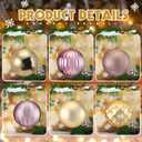 Syhood 12 Pcs 4 Inch Large Valentine Ball Ornament Christmas Tree Decoration Plastic Ornament Set Hanging Xmas Tree Ball for Xmas Holiday Wedding Party(Rose Gold,Gold)