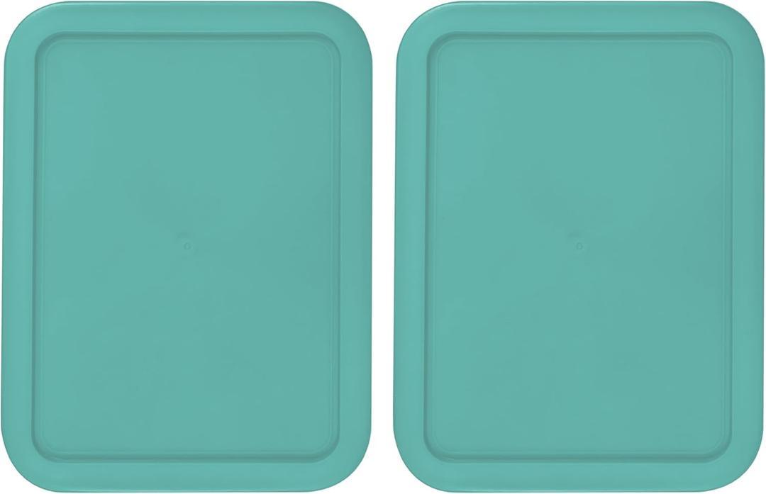 Replacement Lid for Pyrex Plastic Turqoise Cover 3 Cup (5.75" x 7.75") Bowl Rectangle 7210-PC (2-Pack)