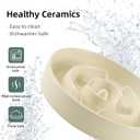 Havniva Ceramic 1.6 Cup Slow Feeder Dog Bowl for Medium and Large Breed, 8.2inch Puzzle Dog Food Dish, Anti-Gulping, Stop Bloat, Preventing Choking (Single Bowl-Light Yellow)