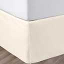 SGI Bedding 18 inch Drop Bed Skirt King Size - Platform Style with Secure Fit, Classic Tailored Look, Elegant Pleated Style Dust Ruffle, Split Corners, Wrinkle Resistant Microfiber - Ivory