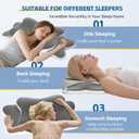 Cervical Neck Pillow for Neck and Shoulder Pain Relief, Memory Foam Pillow, Ergonomic Contour Side Sleeper Pillows, Soft Cooling Orthopedic Pillow for Side Back Stomach Sleepers (Grey)