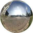 6 inch Diameter Gazing Ball,Silver Stainless Steel Polished Reflective Smooth Garden Sphere Globe Mirror,Colorful and Shiny Addition to Any Garden or Home