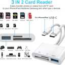 USB SD Card Reader SD Card Reader for iPhone, MBODMI USB-C & Lightning Dual Port Connectors,Digital Camera Adapter to iPhone USB C, Memory Card Reader Supports SD/Micro SD/USB 3.0 No App Required