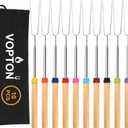 10 Pcs Marshmallow Roasting Sticks for Fire Pit Long 32Inch, Smores Sticks Skewers, Smores Kit for Fire Pit, Premium Telescoping Hot Dog Roasting Sticks for Campfire Accessories Outside Camping VOPTON
