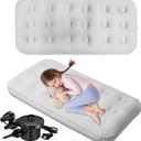 2 Pack Kids Air Mattress Inflatable Toddler Beds Comfort Flocked Blow up Mattress,Foldable Portable Airbed for Sleepover Home Travel Camping Party - 55 x 27.6X 8.7 Inch,Grey