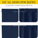 NICETOWN Navy Privacy Blackout Door Curtains with Tieback for Window | Rod Pocket Privacy Thermal Insulated Sidelight French Door Curtains, Window Covering for Kitchen, 1 Panel, 30 x 50 inch Long