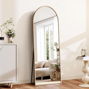 Arched Full Length Mirror, Stand Up Mirror Full Length for Bedroom & Cloakroom, Gold  57 3/8" x 17 1/4", Gold