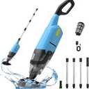 Pool Vacuum for Above Ground Pool, Cordless Handheld Rechargeable Pool Cleaner, 18 GPM Powerful Suction, 60 mins Runtime, 120m Fine Filter, Leaf Vacuum Ideal for Inground Pool, Spa & Hot Tubs
