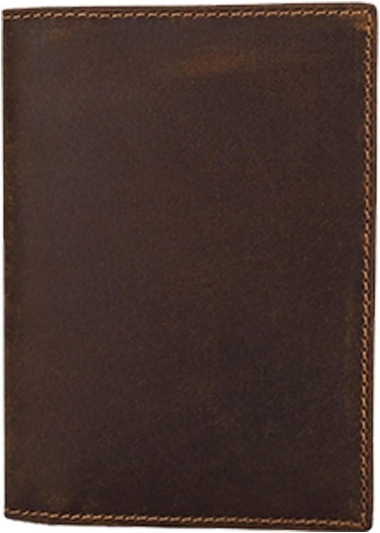 Passport Wallet for Men Women with Pen Holder Retro Slim Crazy Horse Leather Unisex RFID Blocking Passport Cover Travel Wallet Bag Multifunction Card Holder