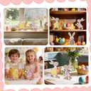 2 x WellSign 2Pcs Easter Bunny Table Wooden Sign Decorations for Home, Farmhouse Rustic Wood Rabbit Tiered Tray Decor for Tabletop Shelf Mantel Happy Spring Party Outdoor Indoor, Easter Gifts for Kids