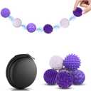 6PCS Magnetic Sensory Fidget Balls, Silicone Magnetic Balls Fidget Toys for Adults, Stress Anxiety Relief Sensory Toys, Fun Gifts for Men Women (Purple Small)