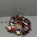 Enhon 24 Inch 4th of July Wreath, Large Patriotic Wreath for Front Door, Red White Blue Wooden Star with Bow Patriotic Decorations for Memorial Day American Independence Day