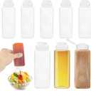 9 Pack 8 oz Condiment Squeeze Bottles with Flip Top Salad Dressing Container Inverted Hot Sauce Bottles for Liquids Home Kitchen Camping