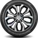 LYDS Spyder BS Black & Silver Universal 15 inch Premium ABS Hubcap Wheel Cover Replacement Set of 4 - FWC-15S-BS