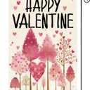 2 x AVOIN colorlife Valentines Day Garden Flag 12x18 Inch Double Sided Outside, Love Heart Trees Romantic Anniversary Yard Outdoor Flag