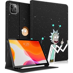 Besoar Cute Case Cute Case for iPad Pro 11/Air4/Air5/Air11 - for Women Girls Kids Teen Cartoon Kawaii Pattern Design Kickstand Fashion Cover, Black