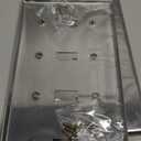 [2 Pack] BESTTEN 4-Gang Blank Metal Wall Plate with hite or Clear Plastic Film, Corrosion-Resistant No Device Stainless Steel Outlet Cover, Standard Size, Color Matched Screws Included