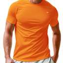 RGJU Mens Performance T Shirts Short Sleeve Athletic Fit(Orange,L) (Orange, L)