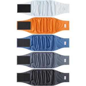 5 Pack Dog Diapers Male Reusable, Premium Belly Bands for Dogs, High Absorbing Male Dog Pee Wraps for Doggie in Incontinence or Excitable Urination and Training Gray M