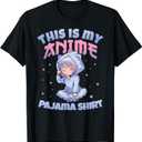 Cute PJ Anime PJs Anime Merch Girls This is My Anime Pajama T-Shirt (Black, M)