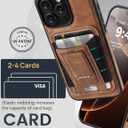 for iPhone 16 Pro Max Leather Case with Card Holder & Kickstand, [Compatible with Magsafe] Protection Slim Phone Cover with Stand (Brown, iPhone 16 Pro Max)