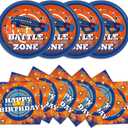 48Pcs Dart War Paper Plates and Napkins Dart War Party Decorations Blue and Orange Birthday Party Supplies Battle Video Game Disposable Tableware Set for Kids Boys' Birthday Baby Shower Serves 24