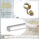 8FT Acrylic Curtain Rod Set for 96"windows, 1 1/2" Diameter Clear Acrylic Curtain Rod With Twenty Curtain Rings. Three Gold Yellow Wall Mounted Brackets. Modern & Clear Look.