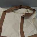 TOPDesign 1-Pack Canvas Tote Bag with an External Pocket, Reusable Grocery Shopping Bag, Top Zipper Closure, Daily Essentials (Brown/Natural)