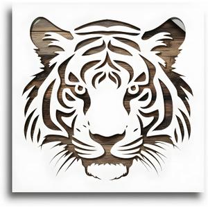 Tiger Head Stencil  10" x 10" Reusable Mylar Template for Painting, DIY Crafts, Wall Art and Wildlife Decor Projects