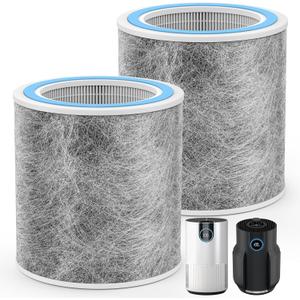 2 Pack HP102 Replacement Filter Compatible with Shark HP102, HP152, HP153, HP102PET, HC452, HP132, HC450, HC451, HC455 Air Puri-fier, True HEPA for 99.97% of Particles, Part #HE1FKPET, HE1FKBAS