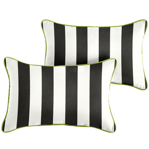 Sorra Home x Sunbrella - Lumbar Pillows (Set of 4), Cabana Classic Stripes & Aruba