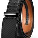 VATAN Men's Belt Leather Ratchet Belt for Men Dress Casual Every Day with Adjustable Buckle, Trim to Fit (Black-knight)