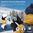 Anpress USB Heated Gloves for Men Women Full Finger Hand Warmers Heated Gloves Electric Heating Mittens Waterproof Windproof Thermal Warm Winter Gifts for Cycling Driving Skiing, 3 Levels Temperature